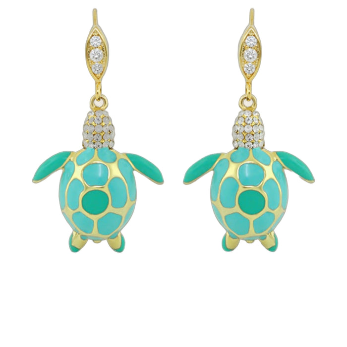 18K Gold Sea Turtle Earrings