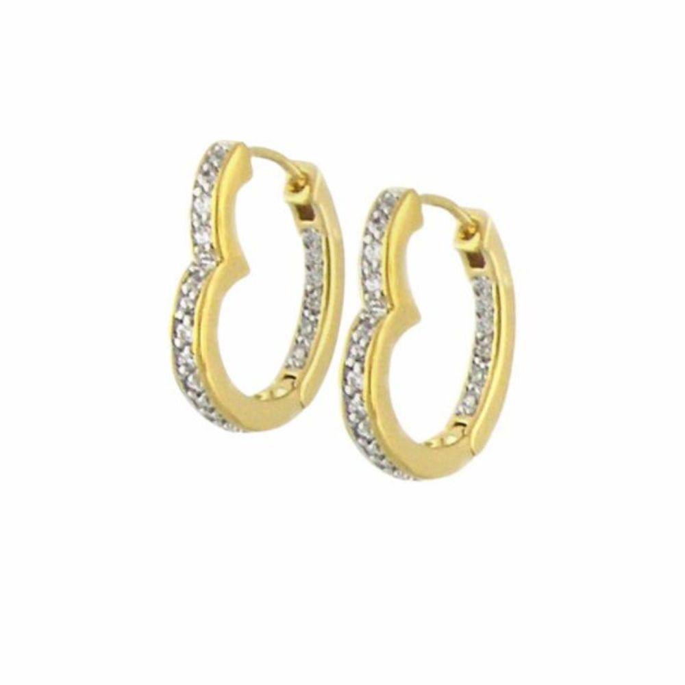 Glamour Pave Earrings — Heart Hoop