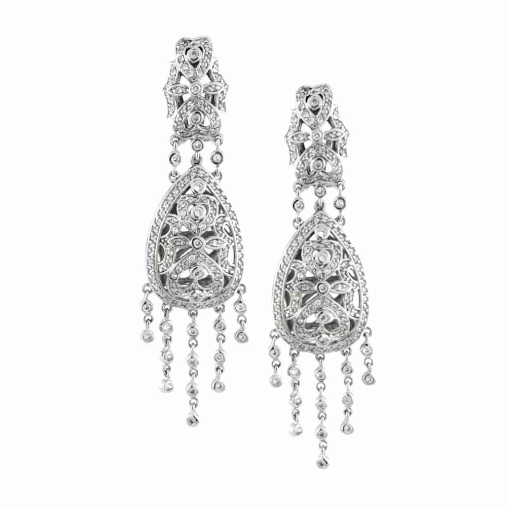 Glamour Pave Earrings — Chandelier Drop
