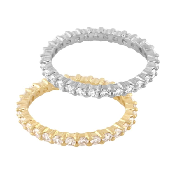 Pave Sterling Silver Eternity Ring