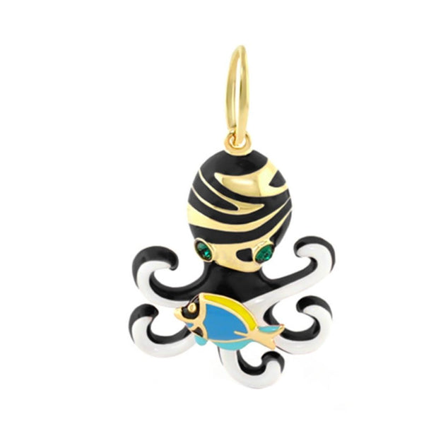 18K Gold Octopus Pendant