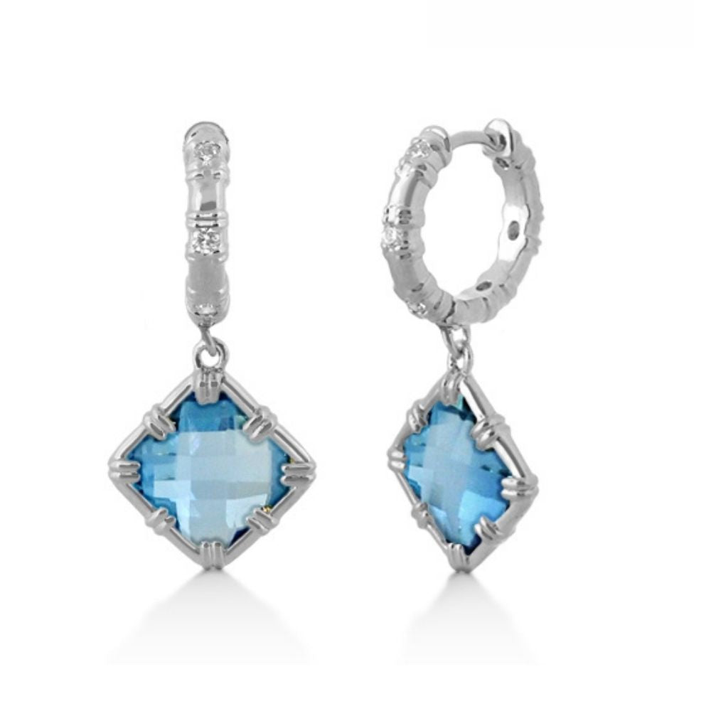 Prince Charming Earrings — London Blue Cushion Drop