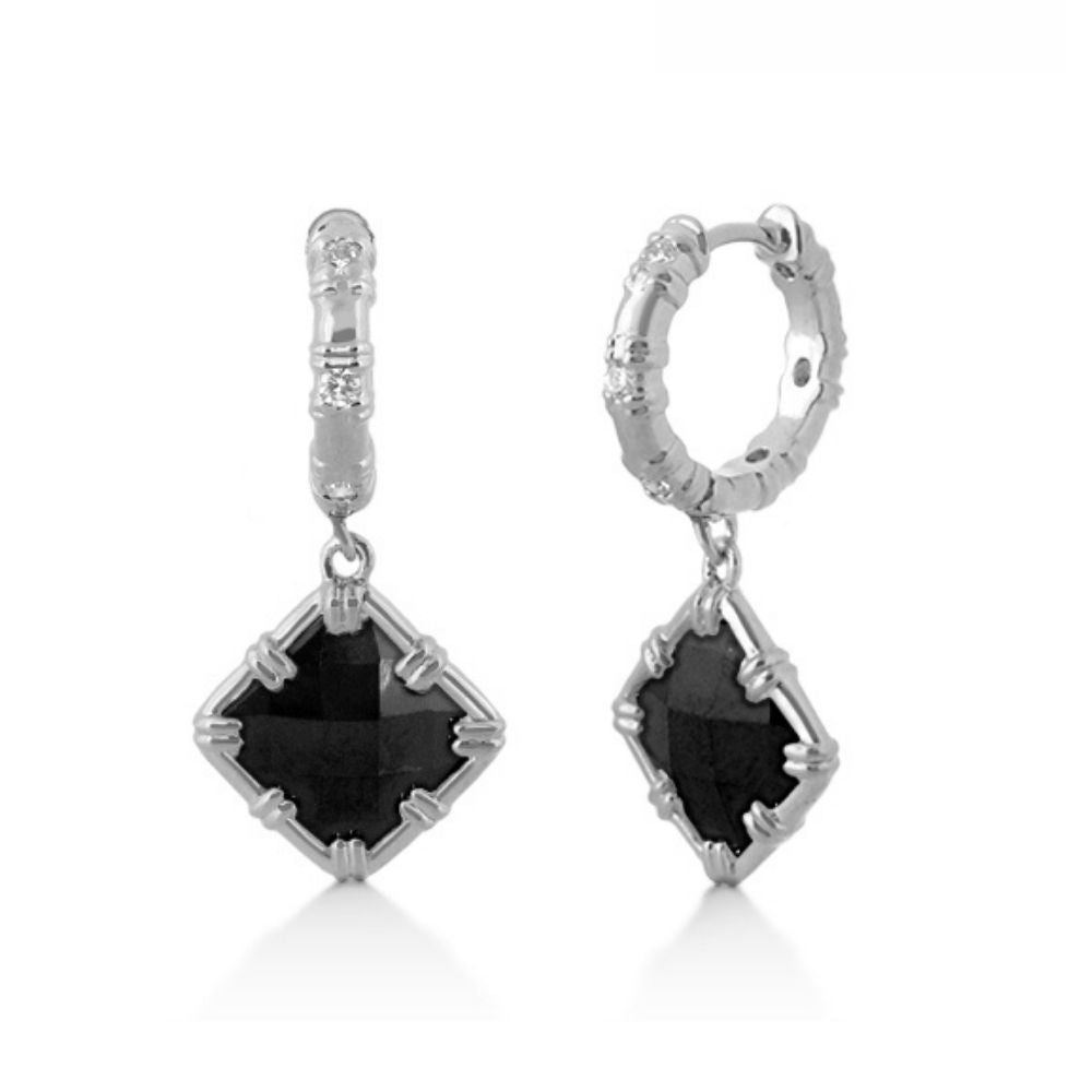 Prince Charming Earrings — Black Cushion Drop