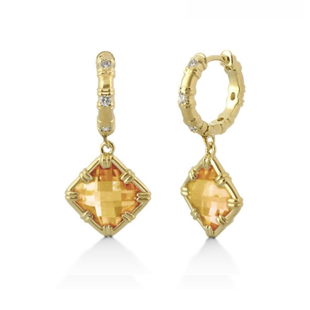 Prince Charming Earrings — Champagne Cushion Drop