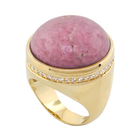Chunky Town Ring — Pavé-Trim Dome