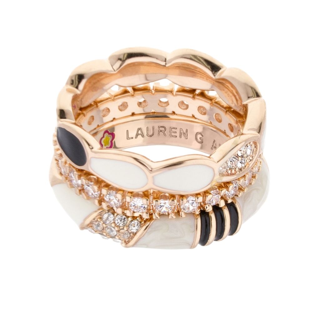 Moon Flower Stackable Ring Set