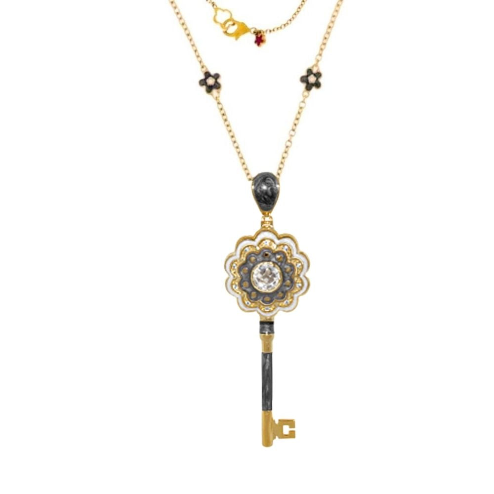 Key flower necklace