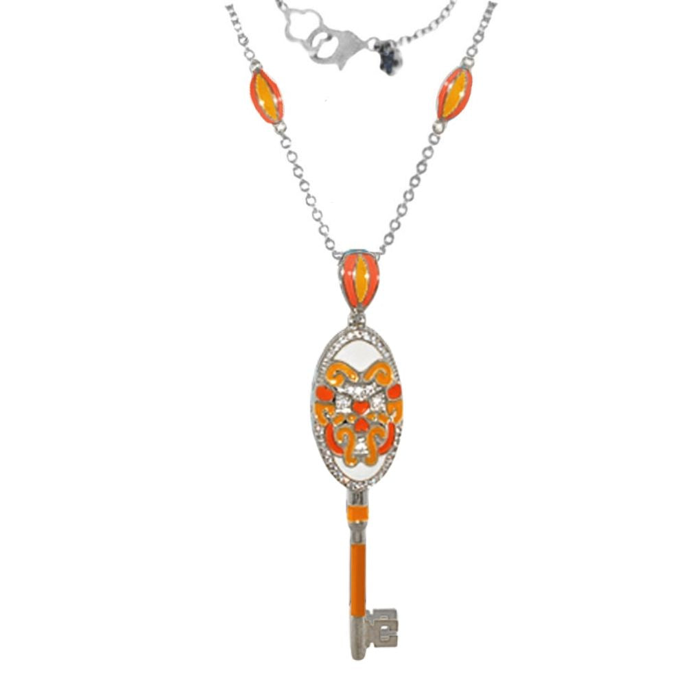 Fun Key Necklace Psychedelic Swirls