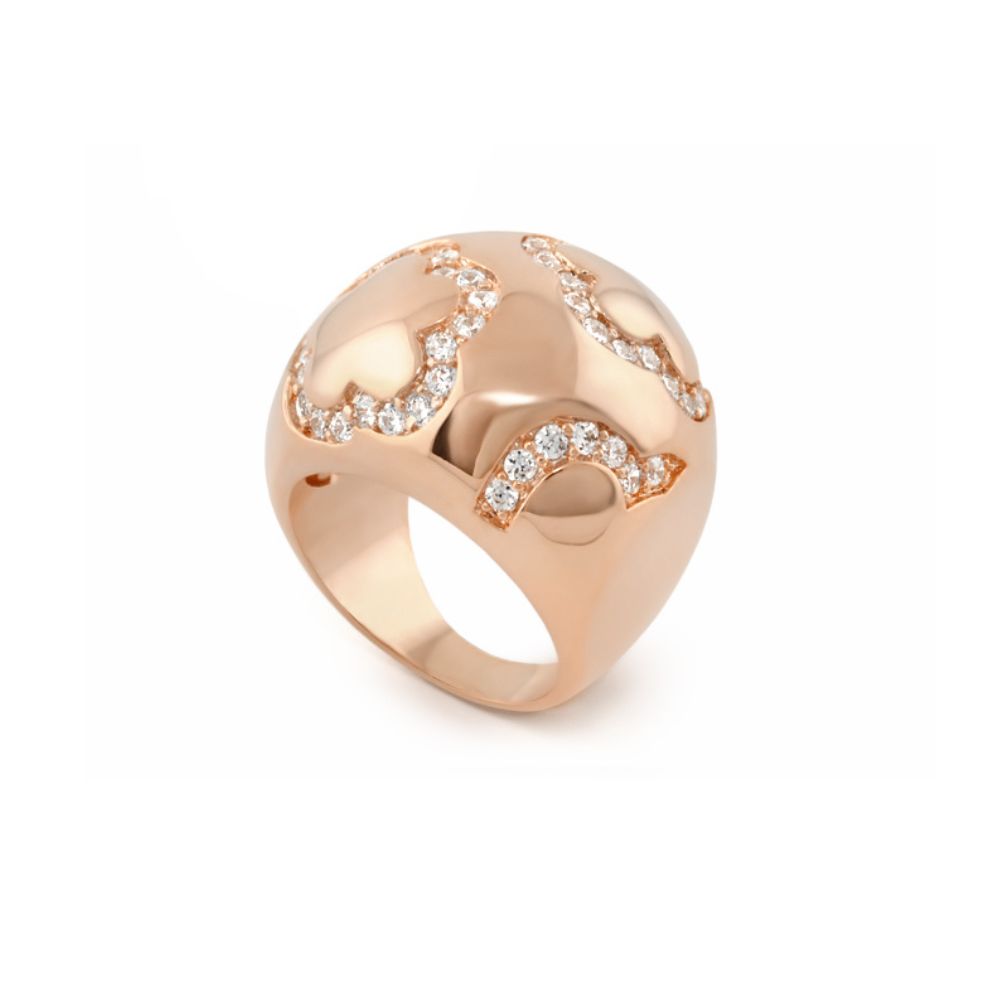 Shiny Daisy Bangle — Pavé Dome Ring