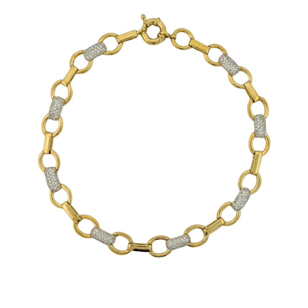 Pave 18K Gold Plated Link Chain Necklace