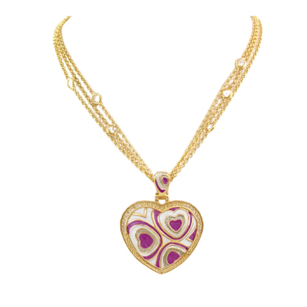 Retro Hearts Necklace