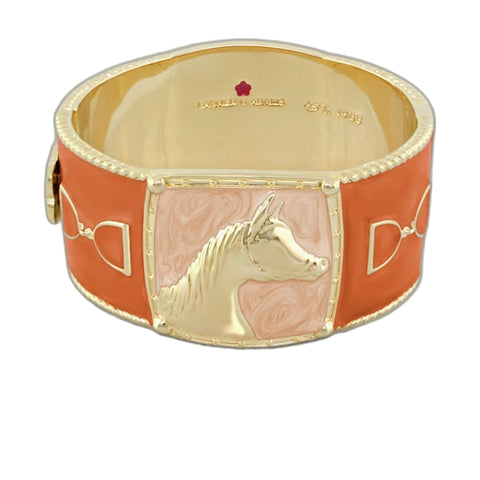 Equestrian Bangle — Coral Horse Head