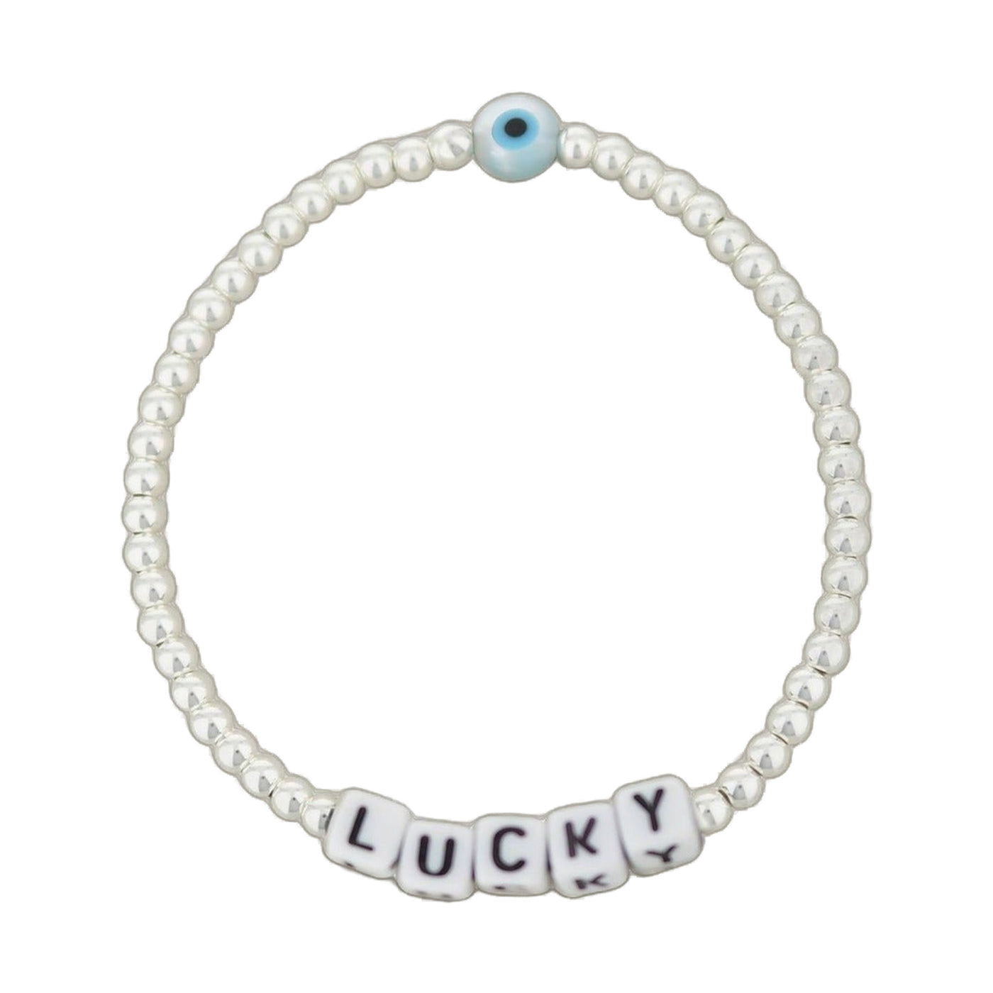 Lorelai Lucky Silver 3mm Beads Bracelet