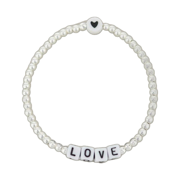 Lorelai Love Silver 3mm Beads Bracelet