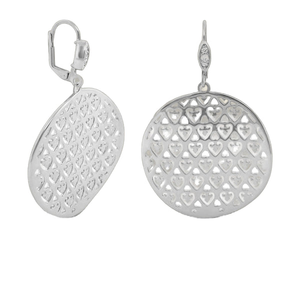Filigree Medallion Rhodium Plated Earrings
