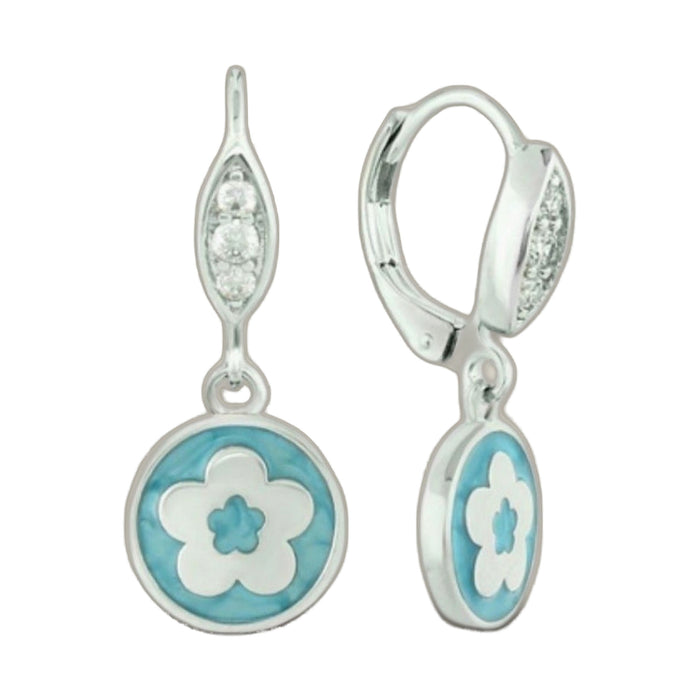 Eau Enamel Flower Earrings