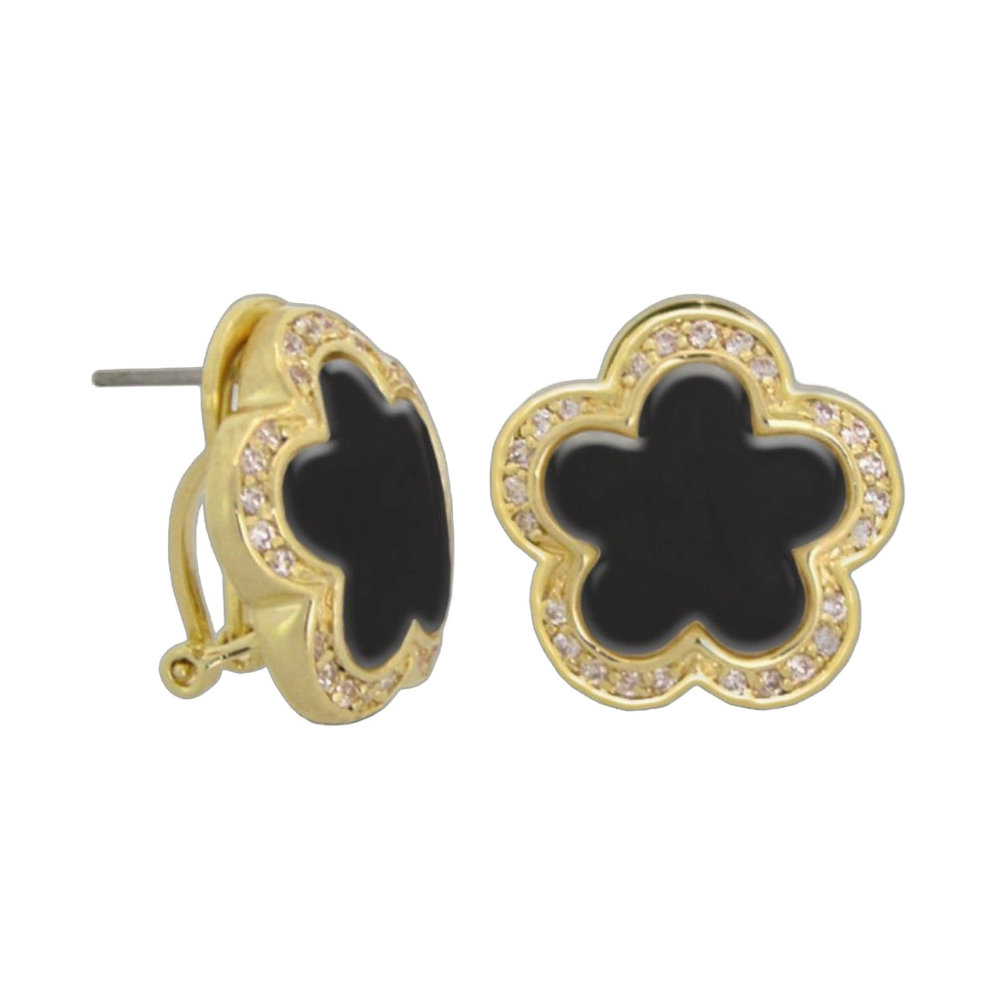 Daisy Love Earrings — Pavé Halo Clip