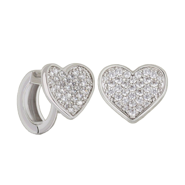 Pave Heart Huggies