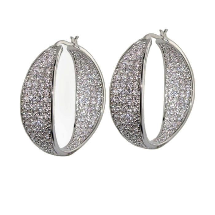 Pave Hoop Earrings