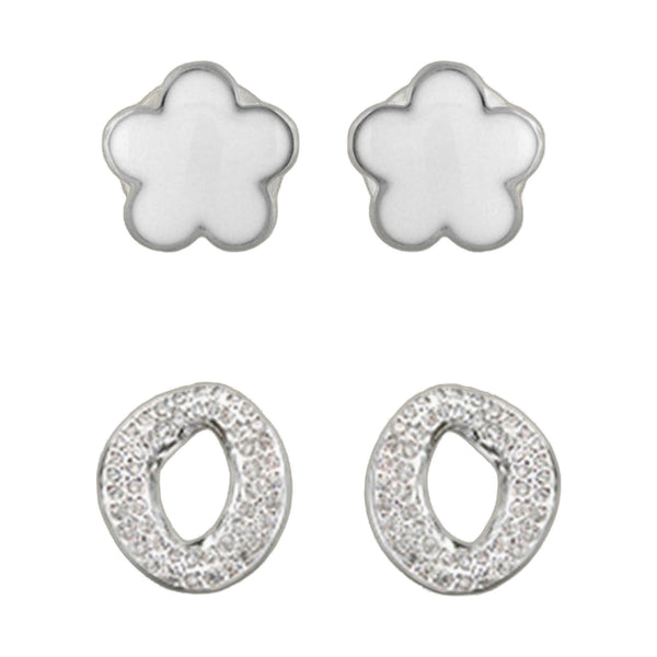 Enamel Flower Earrings Set
