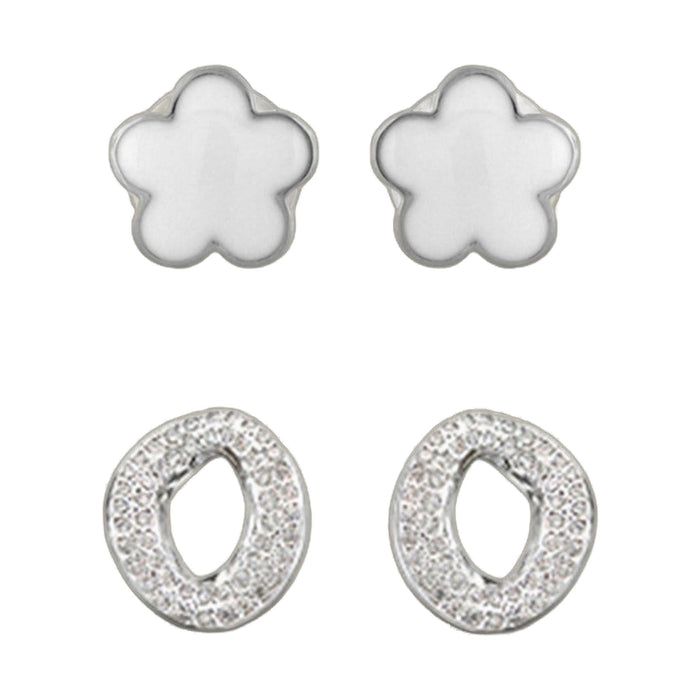 Enamel Flower Earrings Set
