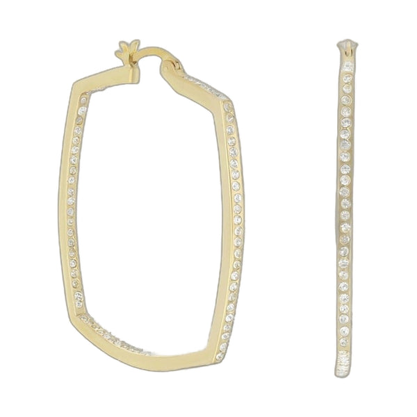 Pave Squared Hoop Earrings
