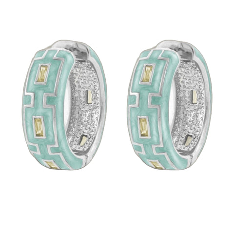 Greek Key Hoop Earrings