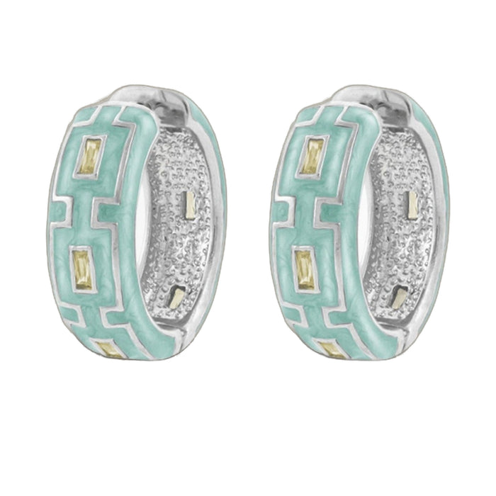 Greek Key Hoop Earrings