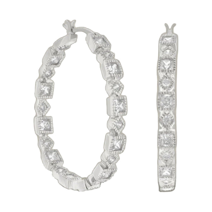 Pave Hoop Earrings