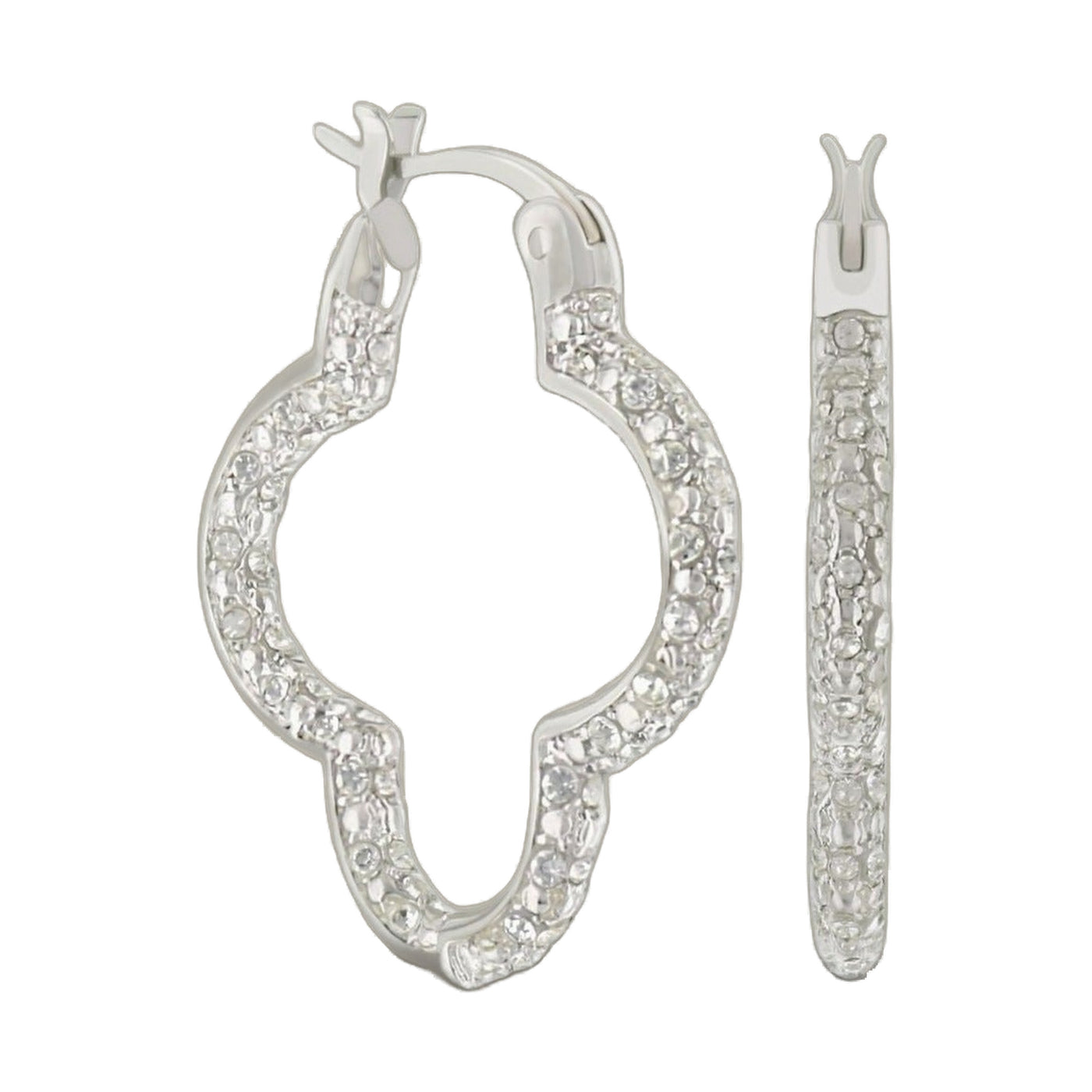 Clover Pave Hoop Earrings