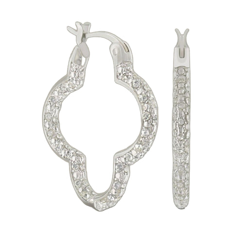 Clover Pave Hoop Earrings
