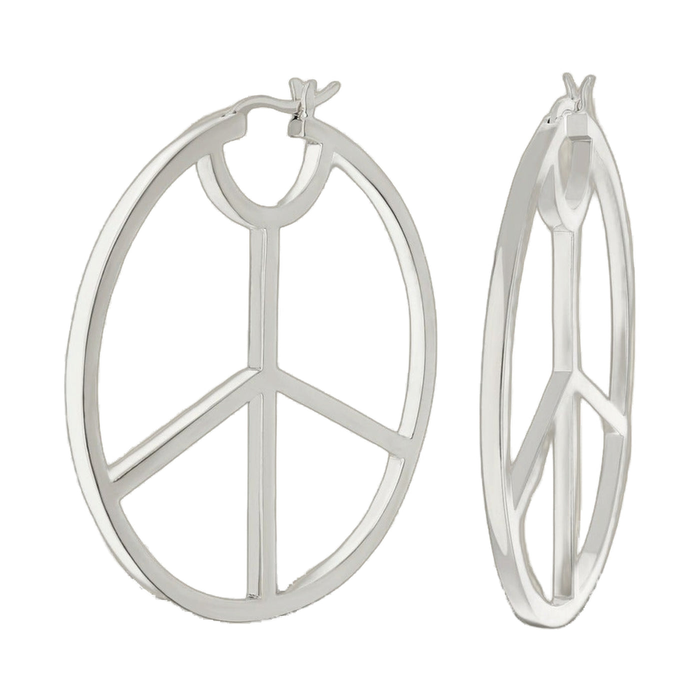 Pave Peace Hoop Earrings