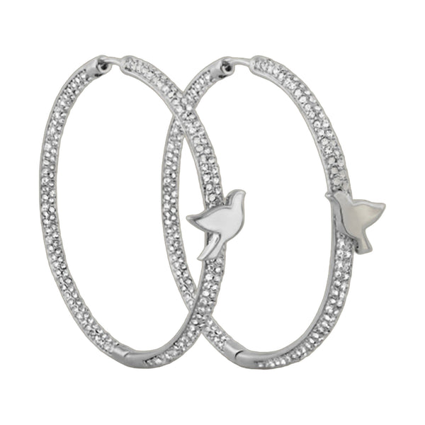 Peace and Dove Hoop Earrings
