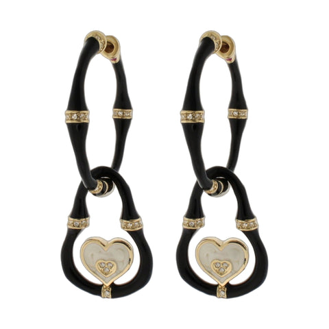 Bamboo Earrings — Heart Drop