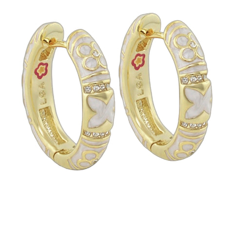 Floral Knight Earrings — Enamel Huggie