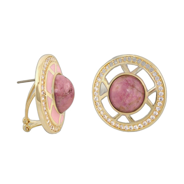 Chunky Town Earrings — Open Spoke Cabochon