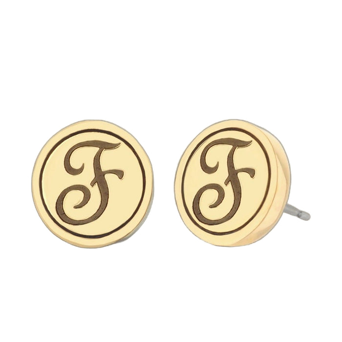 Initial F Earring
