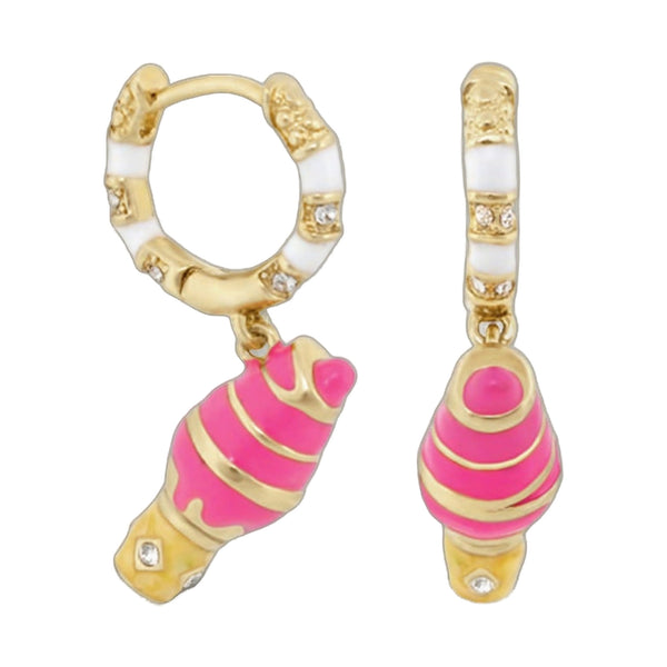 Girls Huggie Ice Cream Cone Earrings