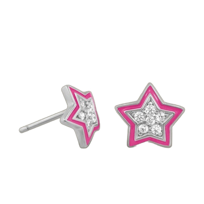 Children's Pave Star Earrings