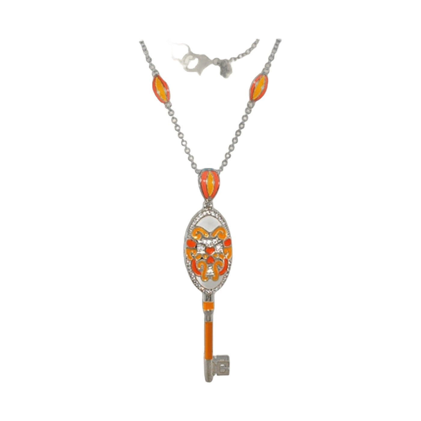 Fun Key Necklace Psychedelic Swirls