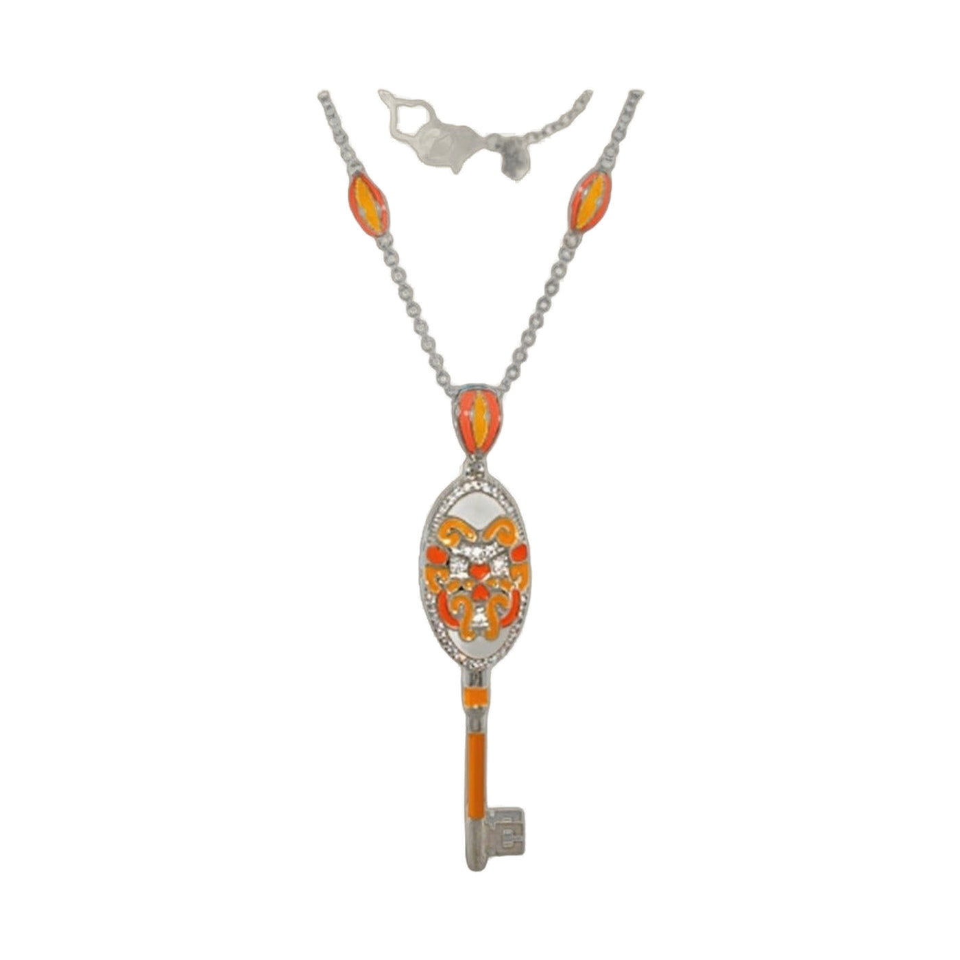 Fun Key Necklace Psychedelic Swirls