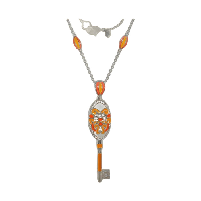 Fun Key Necklace Psychedelic Swirls