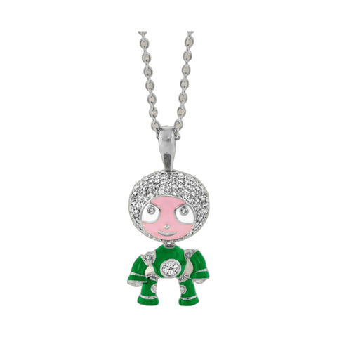 Lga Bubble Kids Pave Boy Necklace