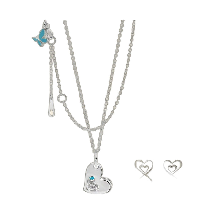 Sydney Leigh Heart Necklace & Earrings Set