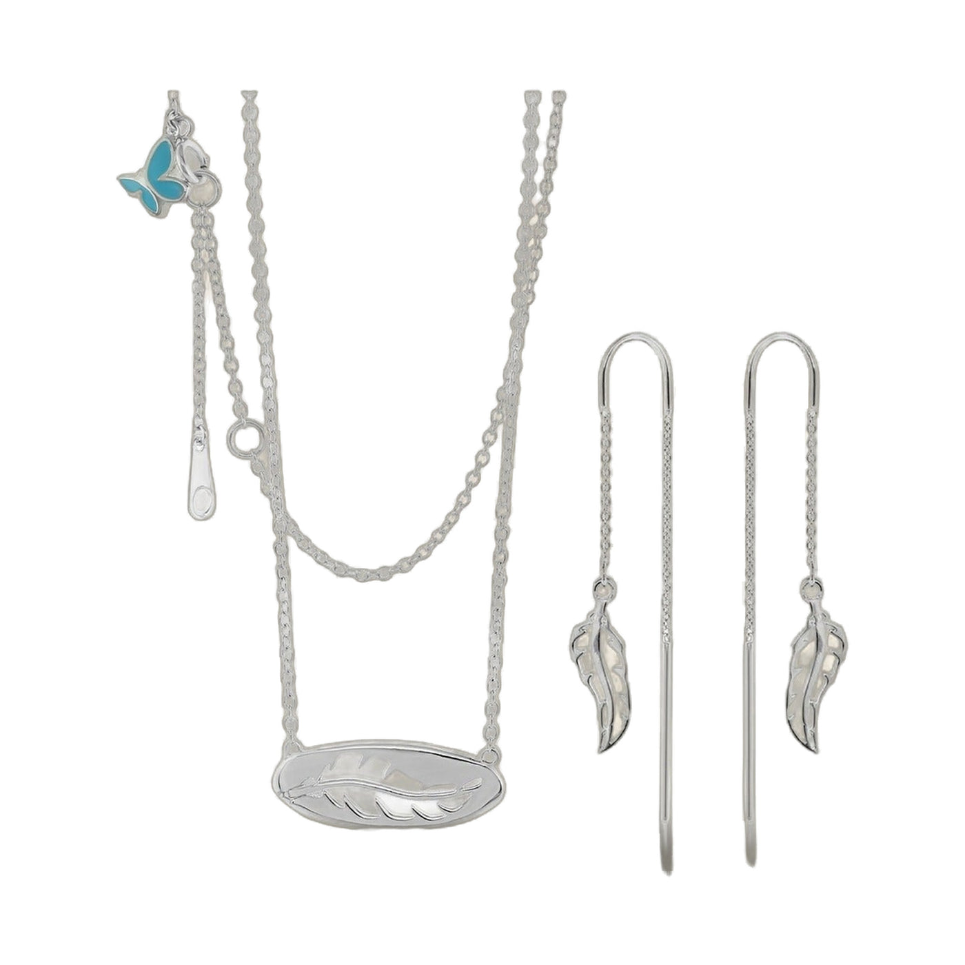 Sydney Leigh Feather Necklace & Earrings Set