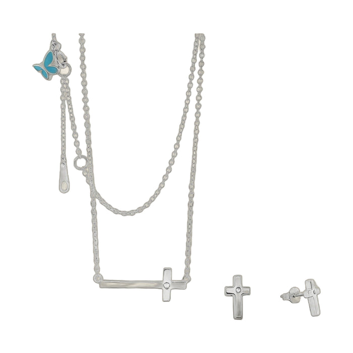 Sydney Leigh Cross Necklace & Earrings Set
