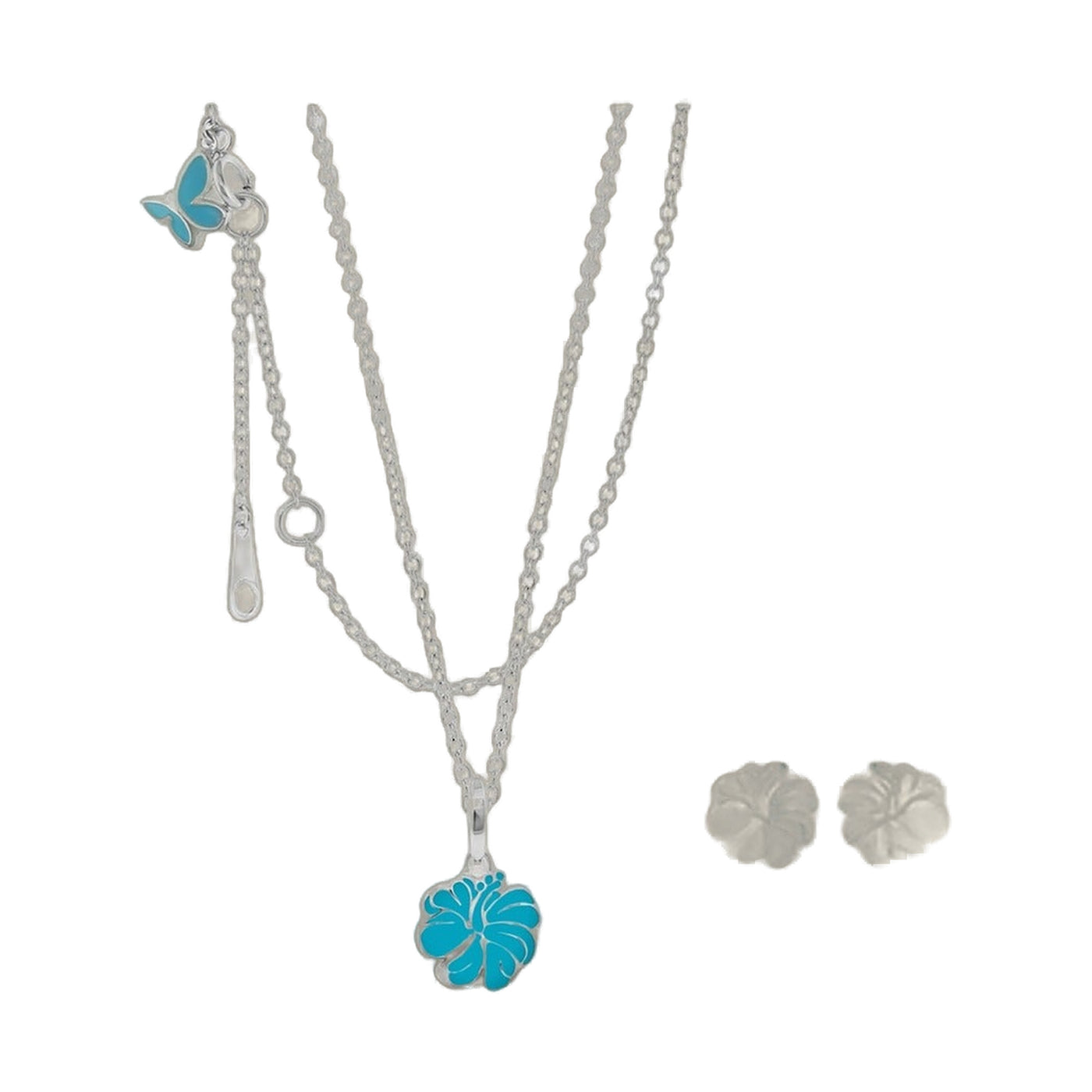 Sydney Leigh Hibiscus Flower Necklace & Earrings Set