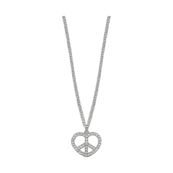 Children's Pave Heart Peace Necklace