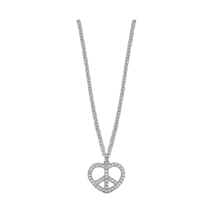 Children's Pave Heart Peace Necklace