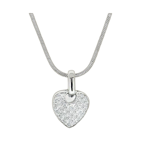 Pave Heart Pendant Necklace